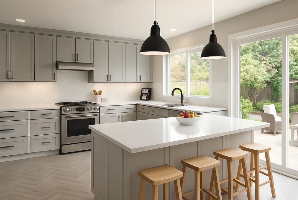 After: Renovizzion-rendered kitchen remodel